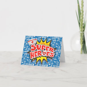 Medical Frontline Super Heroes Nurses Healthcare Letterpress Thank You Card