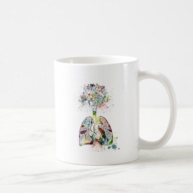 Medical Gifts Heart and Lungs Motif Coffee Mug (Right)