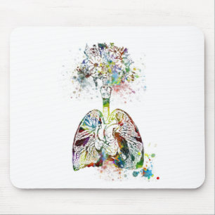 Medical Gifts Heart and Lungs Motif Mouse Pad