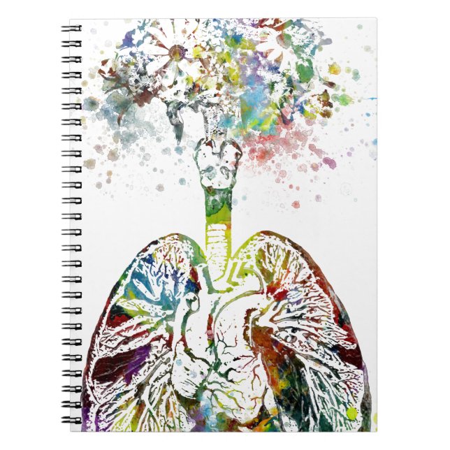 Medical Gifts Heart and Lungs Motif Notebook (Front)