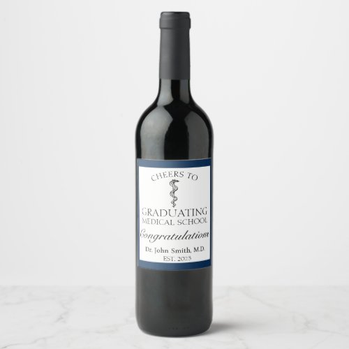 Medical Graduate_ Blue Wine Label