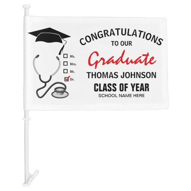 Medical Graduate | Congratulations New Doctor Car Flag (Front)