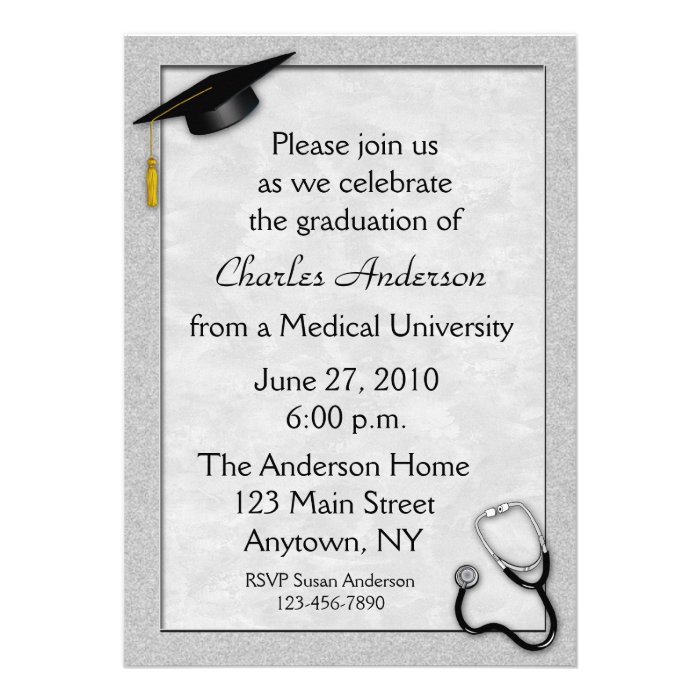 Medical Gray Graduation Invitation