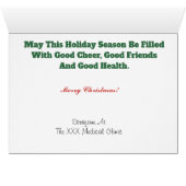 Medical Group Caduceus and Wreath Christmas Card (Inside Horizontal (Bottom))