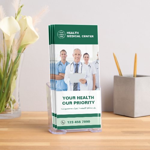 Medical Health Clinic Doctor Green Tri-Fold Brochure