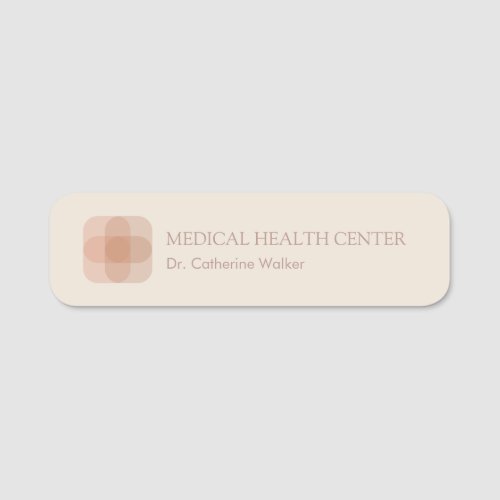 Medical Health Cross Logo Custom Name Tag