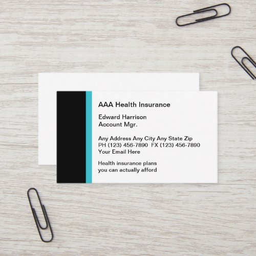 Medical Health Insurance Business Cards