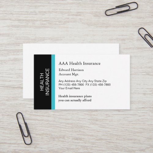 Medical Health Insurance Business Cards