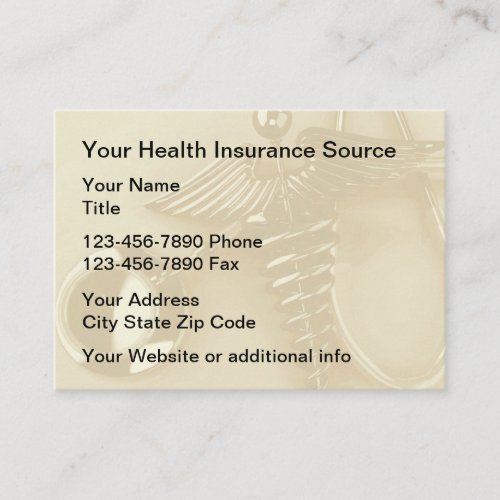 Medical Health Insurance Large Format Business Card