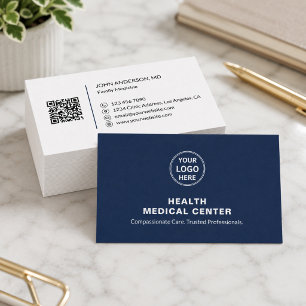 Medical Healthcare Clinic Doctor Blue Professional Business Card