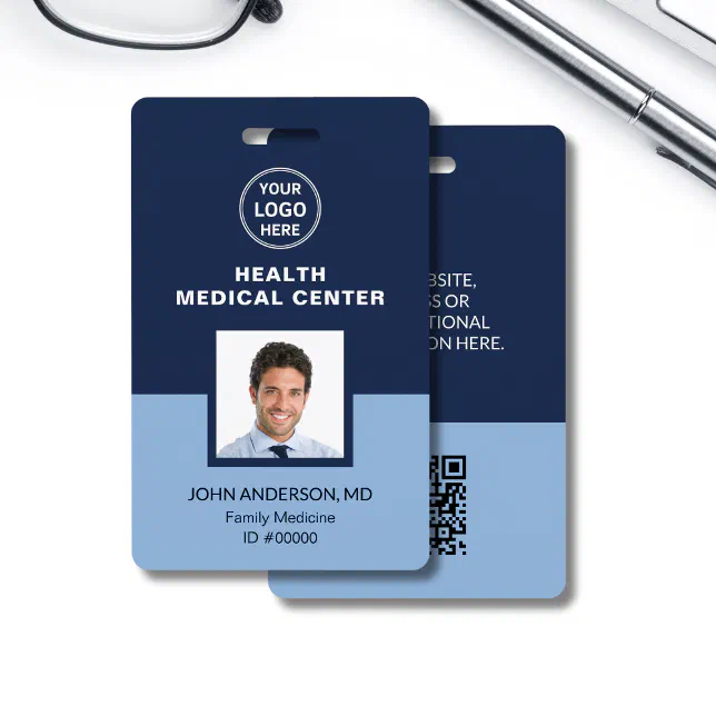 Medical Healthcare Clinic Doctor Professional ID Badge | Zazzle