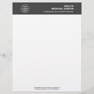 Medical Healthcare Clinic Gray Professional Letterhead