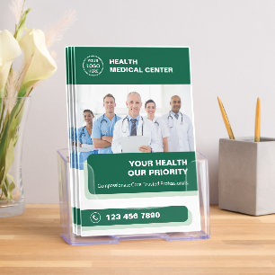 Medical Healthcare Clinic Services Green Bi-fold Brochure