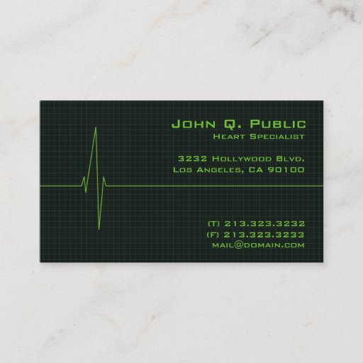 Customizable Medical Heart Monitor Business Card