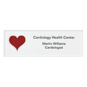 Medical Heart Theme Cardiologist Name Tag