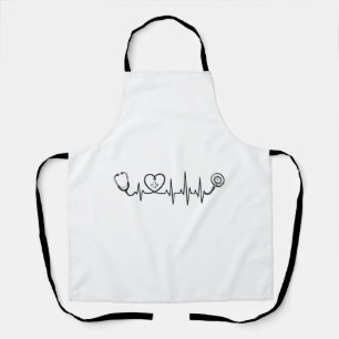 Medical Heartbeat Stethoscope Vector Shirt Design_ Apron