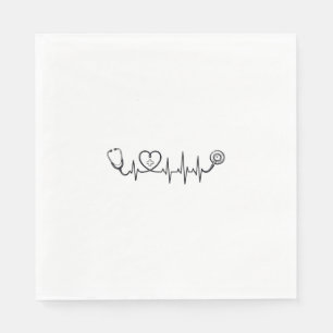 Medical Heartbeat Stethoscope Vector Shirt Design_ Napkins