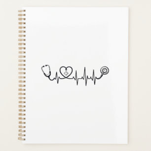 Medical Heartbeat Stethoscope Vector Shirt Design_ Planner