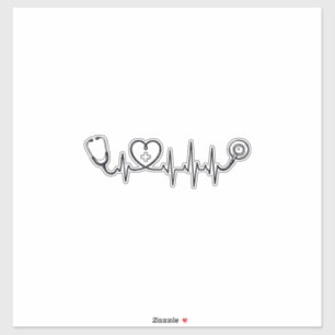Medical Heartbeat Stethoscope Vector Shirt Design_ Sticker