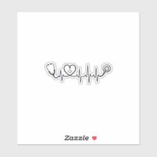 Medical Heartbeat Stethoscope Vector Shirt Design_ Sticker
