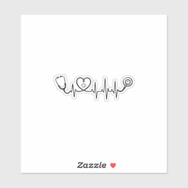 Medical Heartbeat Stethoscope Vector Shirt Design_ Sticker (Sheet)