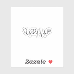 Medical Heartbeat Stethoscope Vector Shirt Design_ Sticker