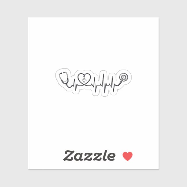 Medical Heartbeat Stethoscope Vector Shirt Design_ Sticker (Sheet)
