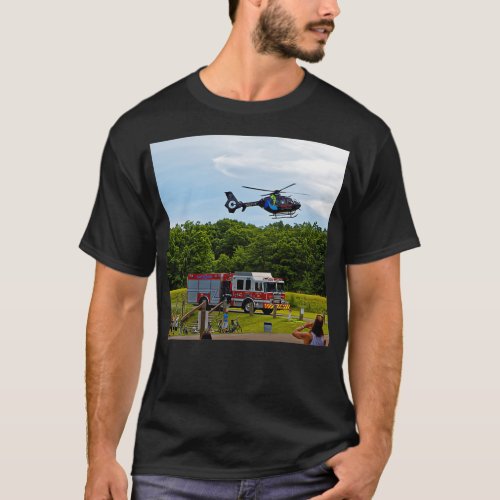 Medical Helicopter in Flight T_Shirt