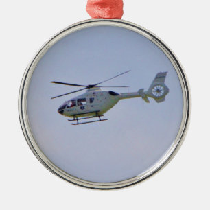 Medical Helicopter Metal Ornament