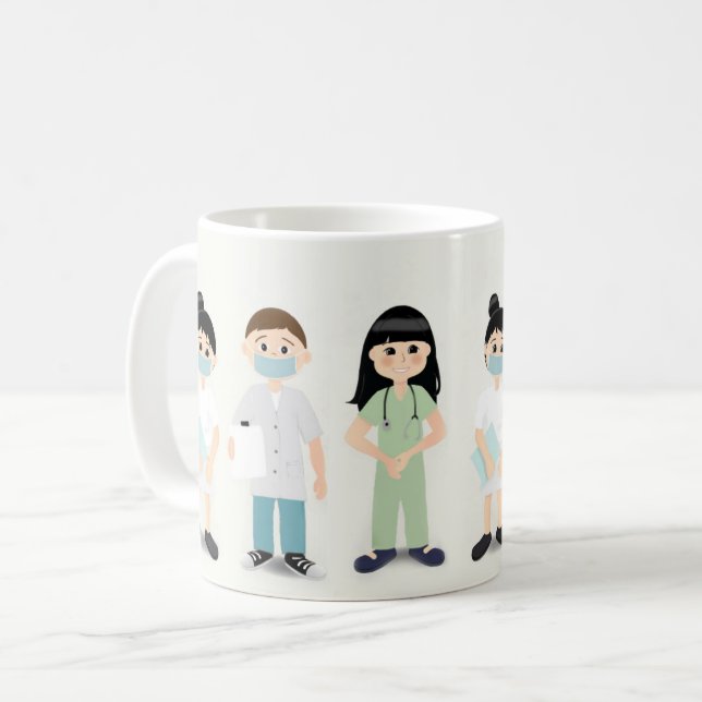 Medical Heros Mug with Nurses and Doctors (Front Left)