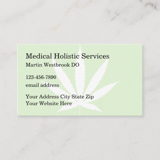 Medical Holistic Medicine Services Business Card (Front)