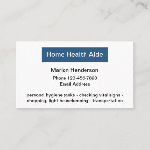 Home Health Aid Business Cards Zazzle Medical Home Health Aide Business Card