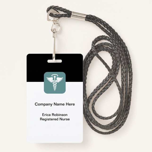 Medical Home Health Field Staff Name Badges (Front with Lanyard)