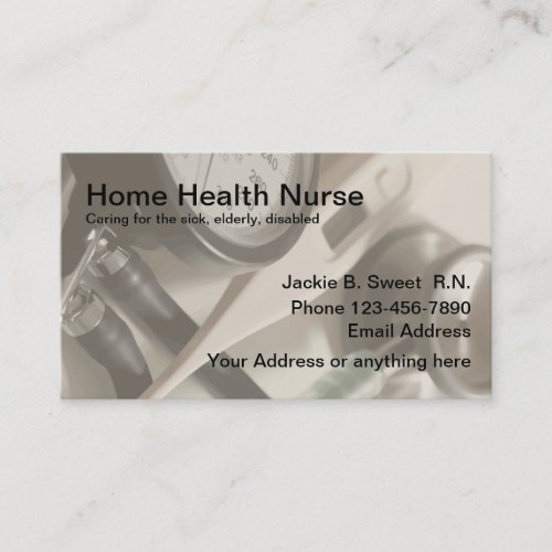 Medical Home Health Nurse Business Card