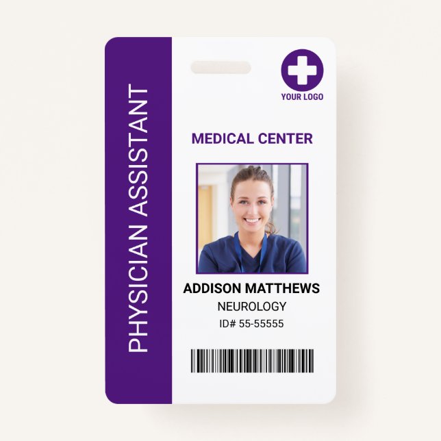 Medical Hospital Employee - Doctor Nurse Photo ID Badge (Front)