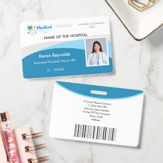 Medical Hospital Nurse Photo ID Badge With QR CODE