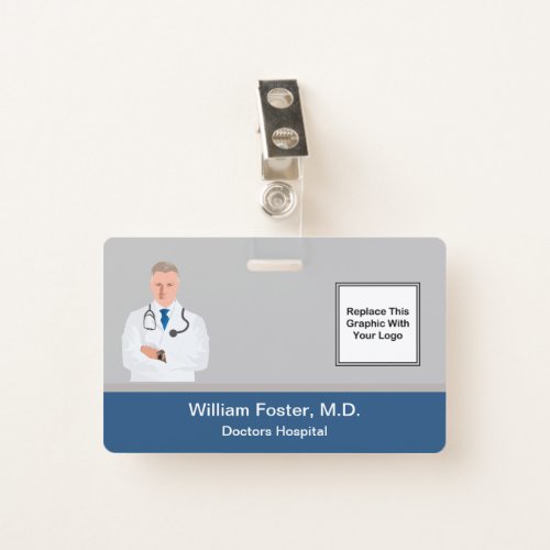 Medical Hospital Staff Photo Template Design Badge