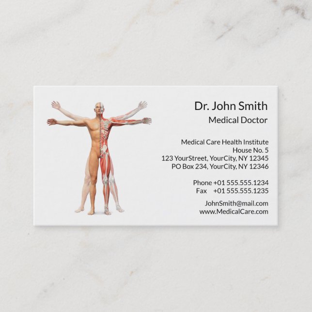 Medical Human Body Skeleton Muscle - Business Card (Front)