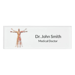 Medical Human Body Skeleton Muscles - Name Tag