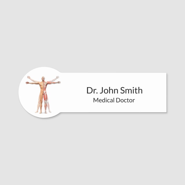 Medical Human Body Skeleton Muscles Name Tag Zazzle Com