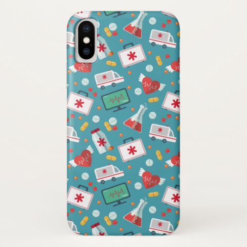 Medical Icon Pattern iPhone XS Case