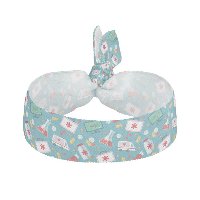 Medical Icon Pattern Elastic Hair Tie (Front)