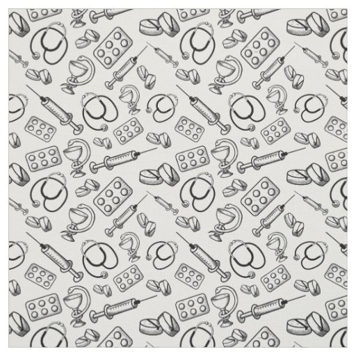 Medical Icon Pattern Fabric