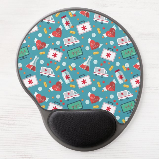 Medical Icon Pattern Gel Mouse Pad (Front)