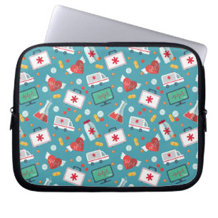 Medical Icon Pattern Laptop Sleeve