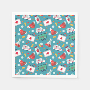 Medical Icon Pattern Napkins