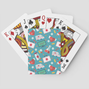 Medical Icon Pattern Poker Cards