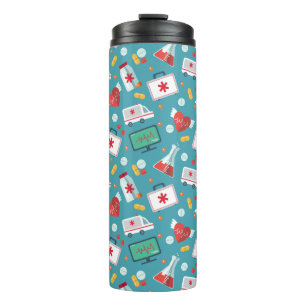 Medical Icon Pattern Thermal Tumbler