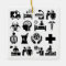 Medical Icons bold black and white design