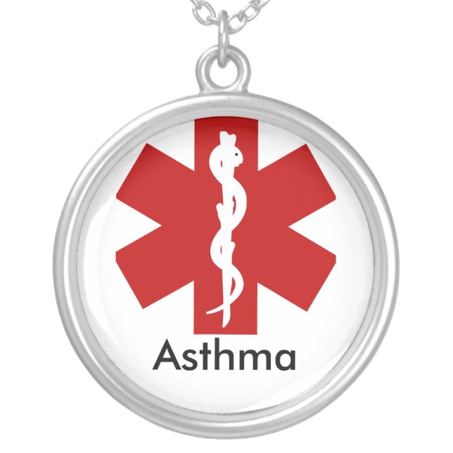 Medical ID Alert Necklace - Asthma (Front)